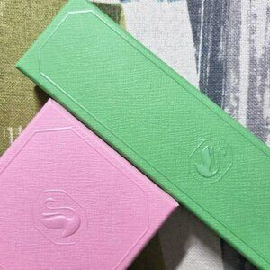 Swarovski Empty Boxes Set of 2 Pink And Green Jewelry Gift Boxes